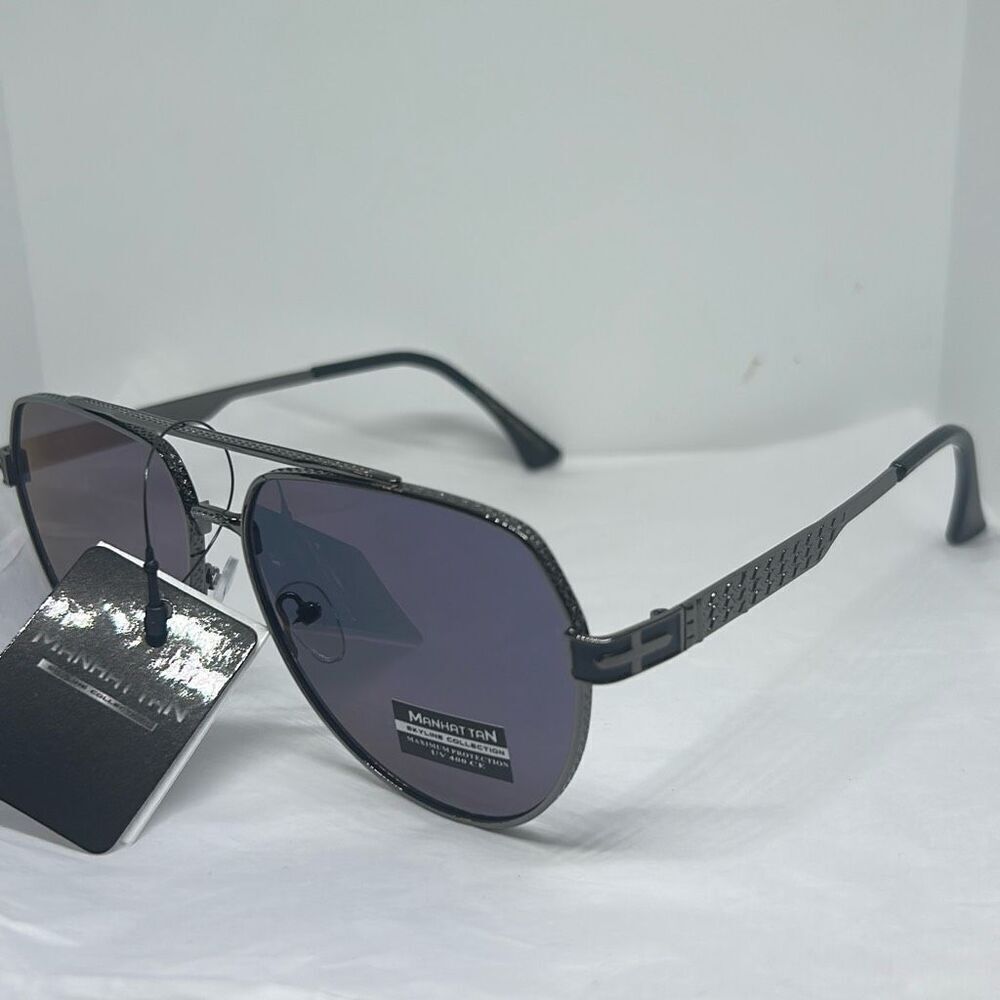 Manhattan Collection Aviator Sunglasses – Maximum UV Protection – Designer Metal